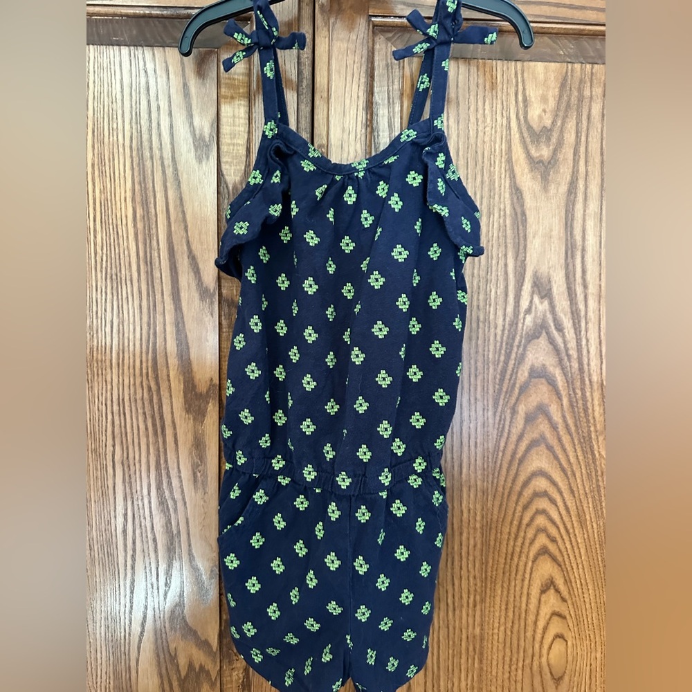 Crazy 8 Navy and Green Floral Romper